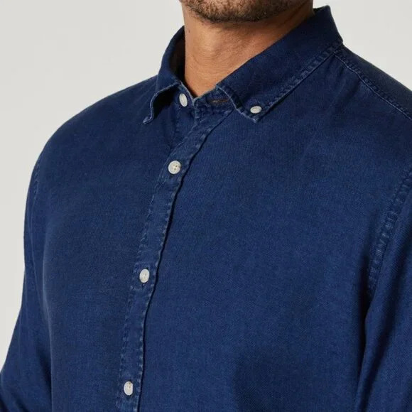 34 Heritage Mid Indigo Denim Shirt - Picture 2 of 2